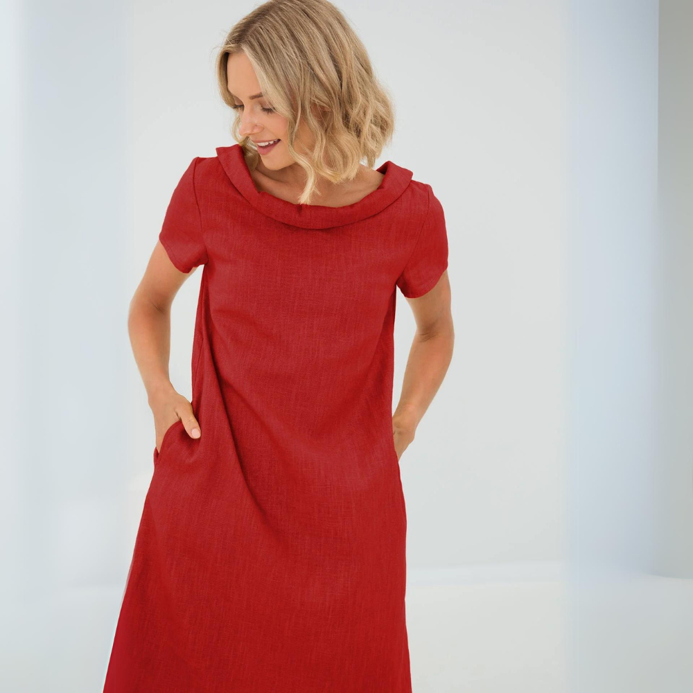 Baumwoll-Sommerkleid mit Midi-Länge – Fenna