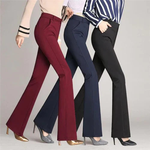 Schlank ausgestellte High-Waist-Hose – Mila