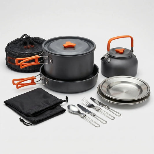 16-Teiliges Ineinander Stapelbares Camping-Kochset - Camprova