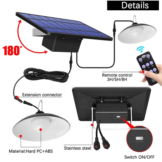 Drahtloses Solar-LED-Lampenset mit Fernbedienung – TwinRay
