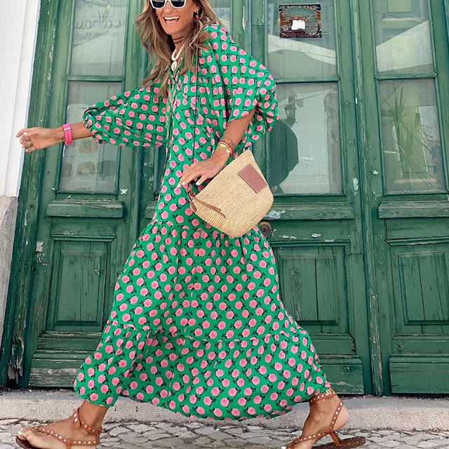 Boho Sommerkleid im Ibiza-Stil mit lockerer Passform – Elira