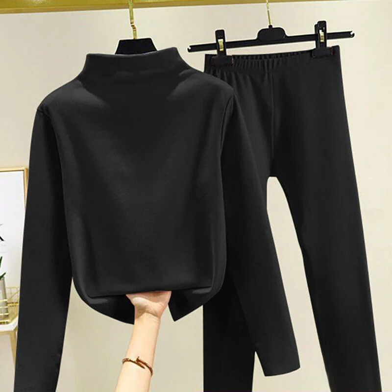 Zweiteilige Damen Winter Set mit Fleecepullover und Hose – Eva