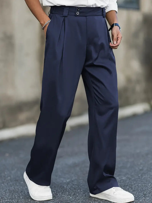 Locker geschnittene Hose mit Bundfalten – Matteo
