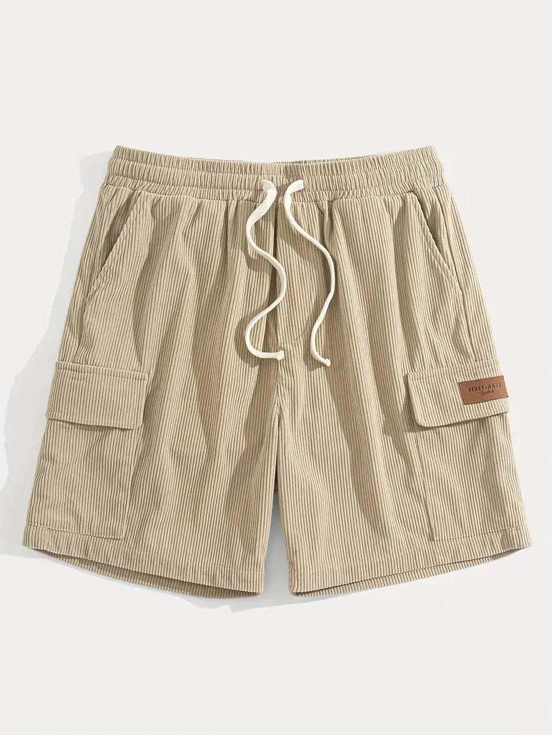 Trendige beige Cord-Cargo-Sommerhose – Tobias