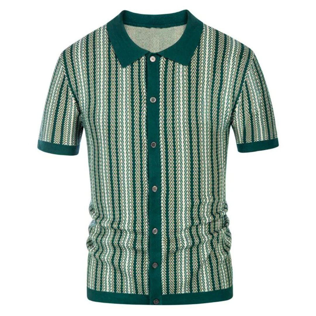 Atmungsaktive Herren Chevron Poloshirt mit Knopfleiste – Julian