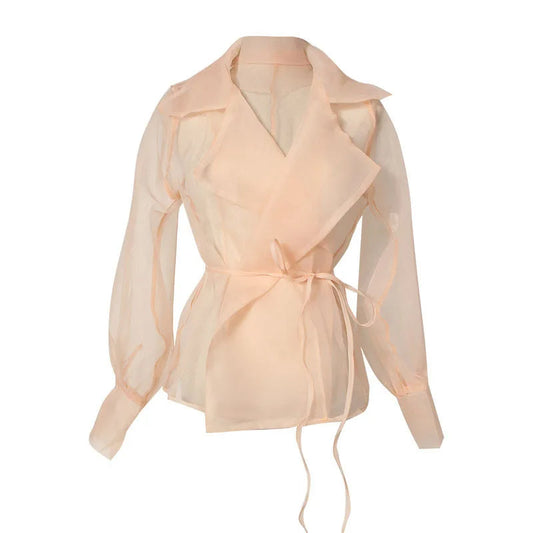 Zweiteiliges Chiffon-Sommer-Set mit Gürtel und Rock – Maurelle