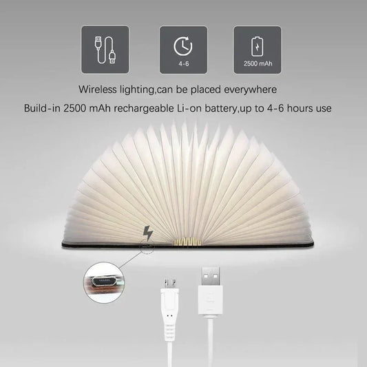 Zusammenklappbare Buchlampe mit warmem LED-Licht - StoryGlow