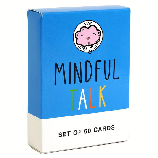 Mindful Talk Kartenset, 50 Stück, blau, Achtsamkeit, Kommunikation, Spielkarten, Geschenkbox