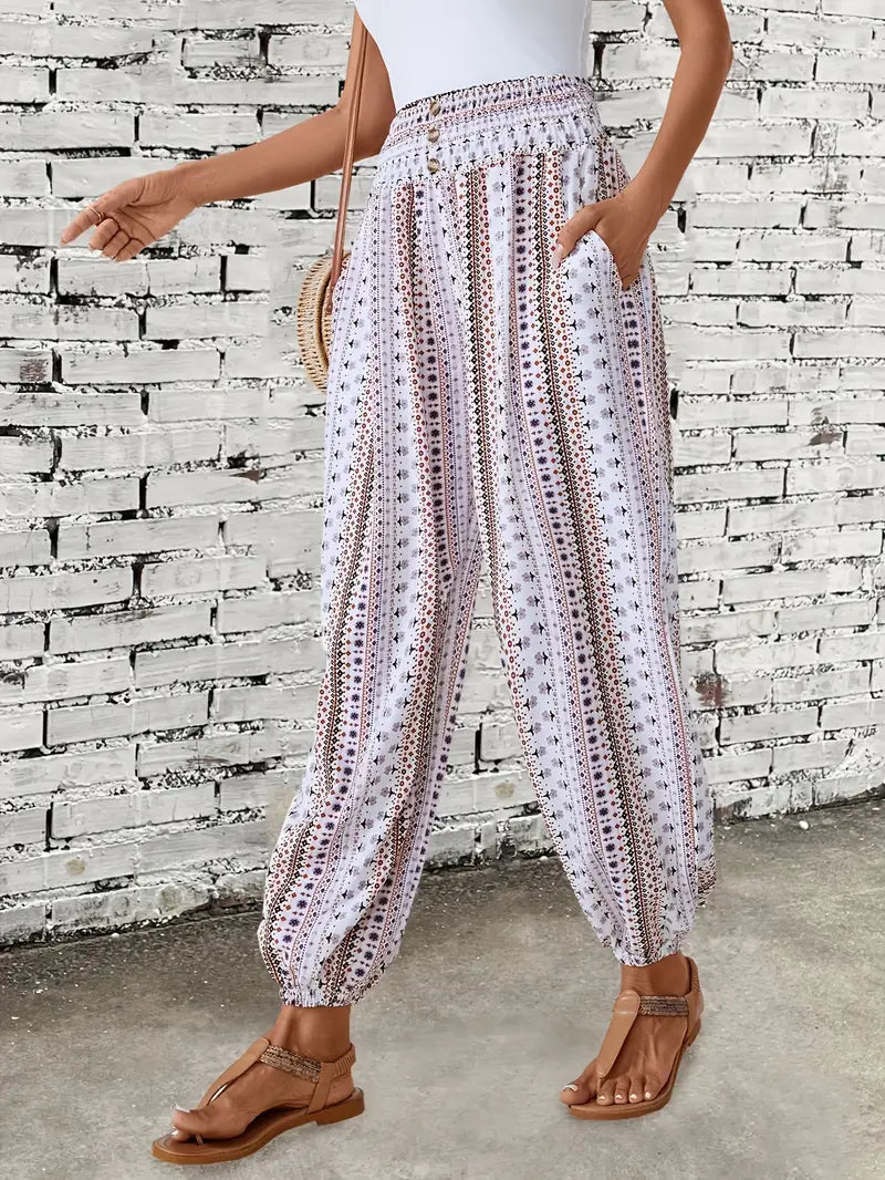 Boho-Chic Damenhose mit grafischem Print – Solara