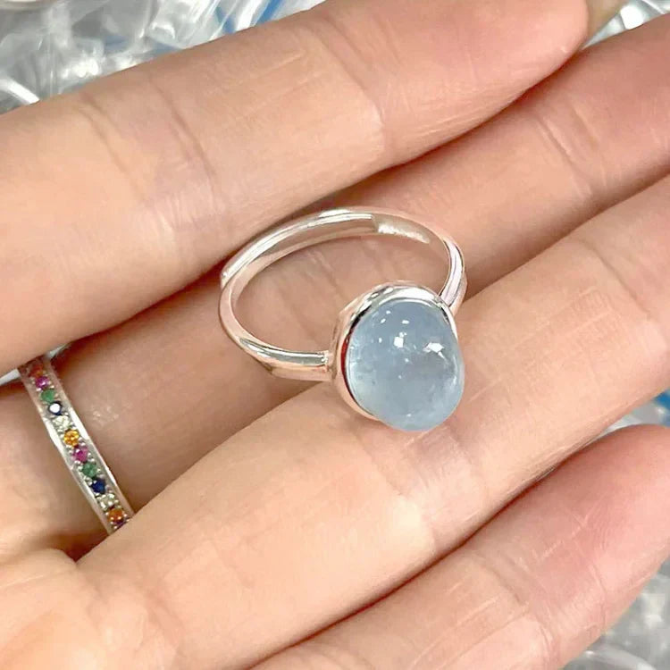925er Sterlingsilber Ring - AquamarineElegance