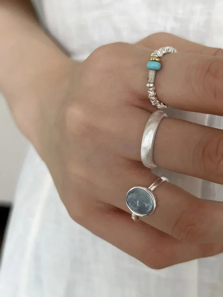925er Sterlingsilber Ring - AquamarineElegance