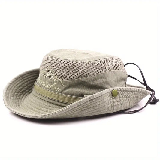 Outdoor-Sonnenhut mit verstellbaren Bändern und breiter Krempe – Solantra