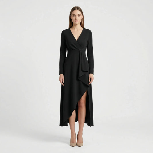 Asymmetrisches V Ausschnitt Kleid - Soraya