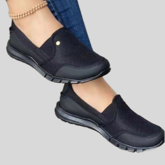 Schwarze Damen-Sneaker, atmungsaktiv, rutschfest, bequem, Freizeitschuhe, Mode, Alltag