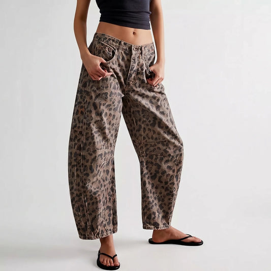 Barrel Jeans Damen Mit Leopardenmuster - Frances