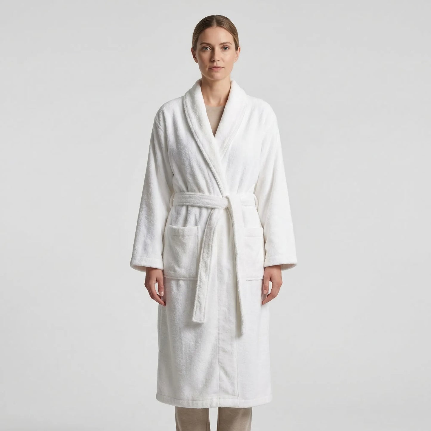 Belted Towelling Dressing Gown For Women - Charlene