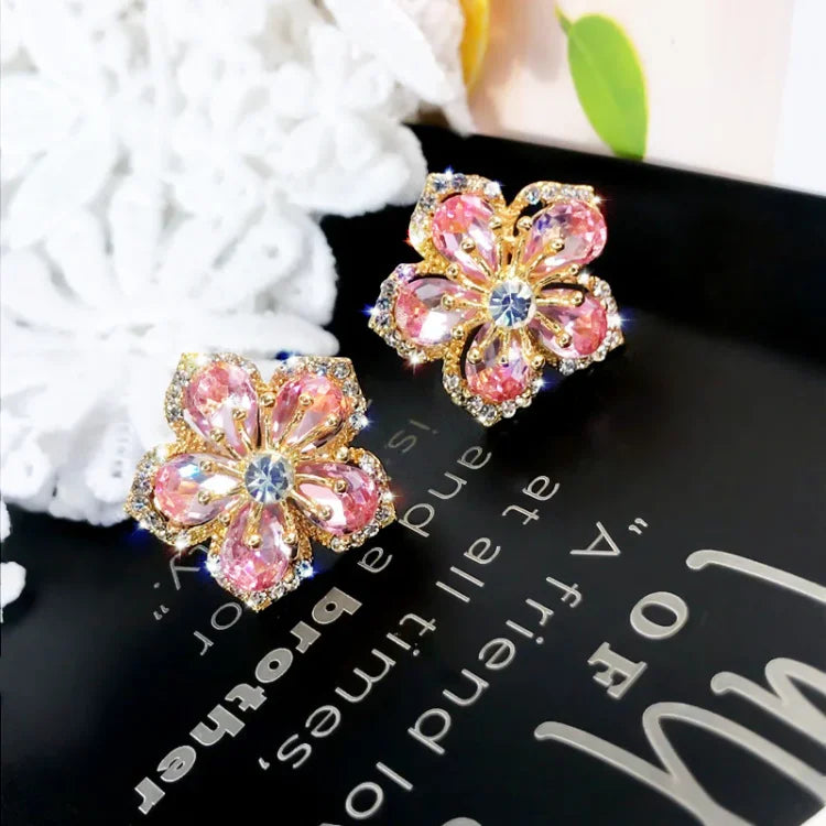 Blumenohrringe Mit Zirkonia - FloraEarrings