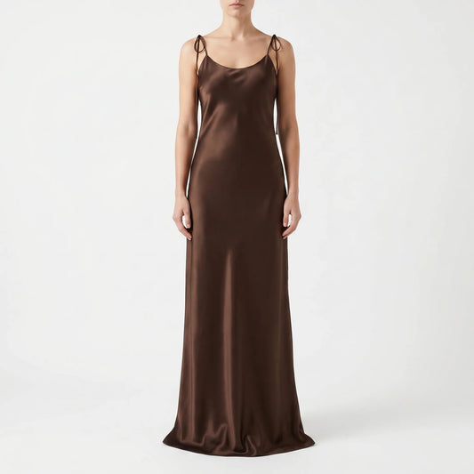 Bodenlanges Trägerkleid Mit Offenem Rücken - Opal