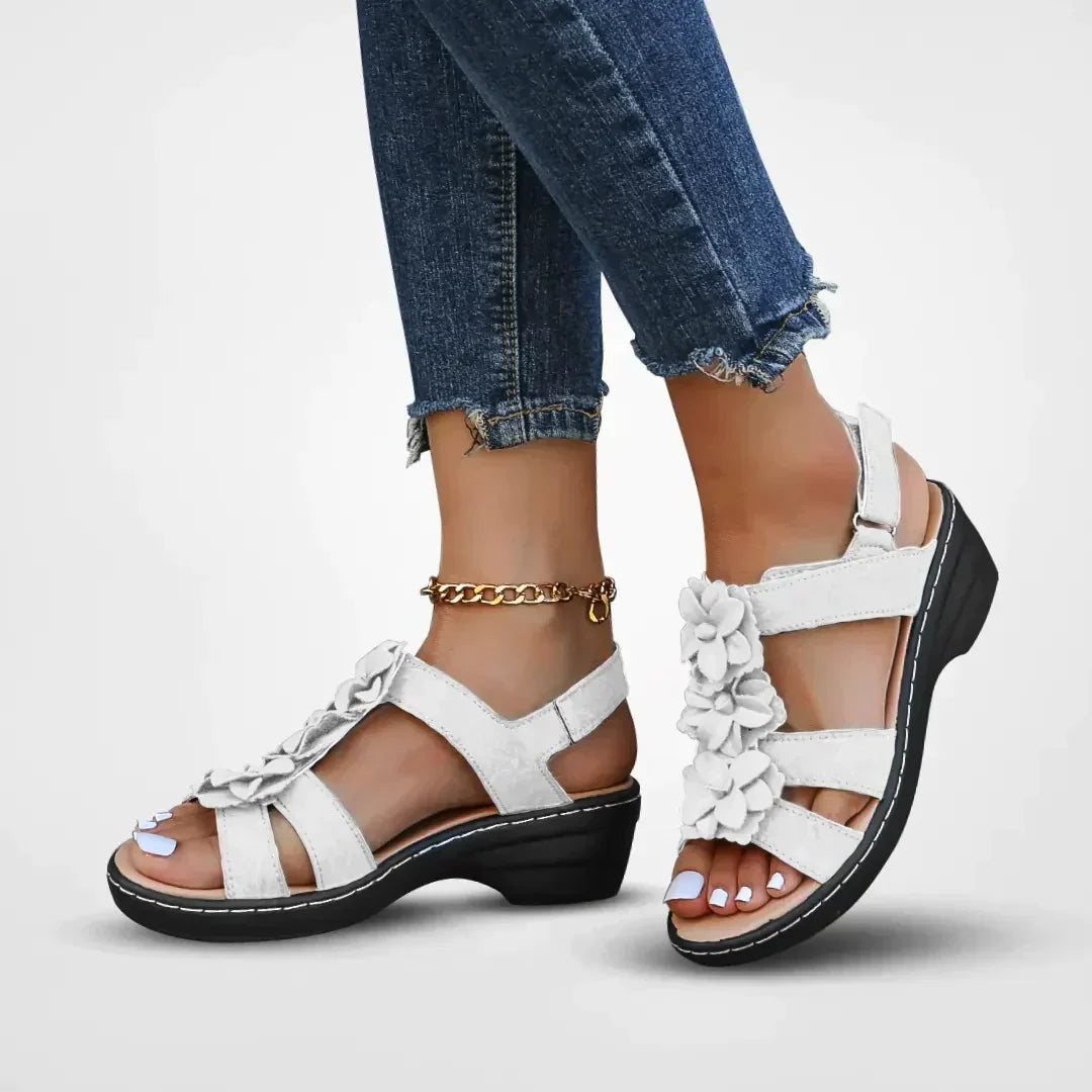 Bohemian Floral Platform Sandal - Evelyn