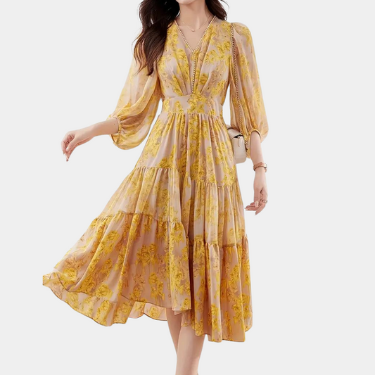 Sommerliches Blumenkleid aus elastischem Material – Maëlle