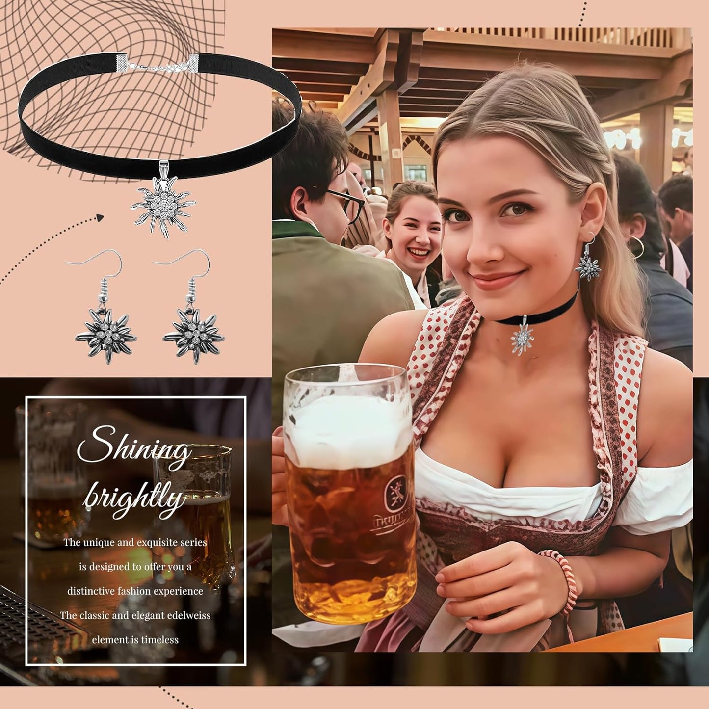 Choker Mit Edelweiß - AlpineGem