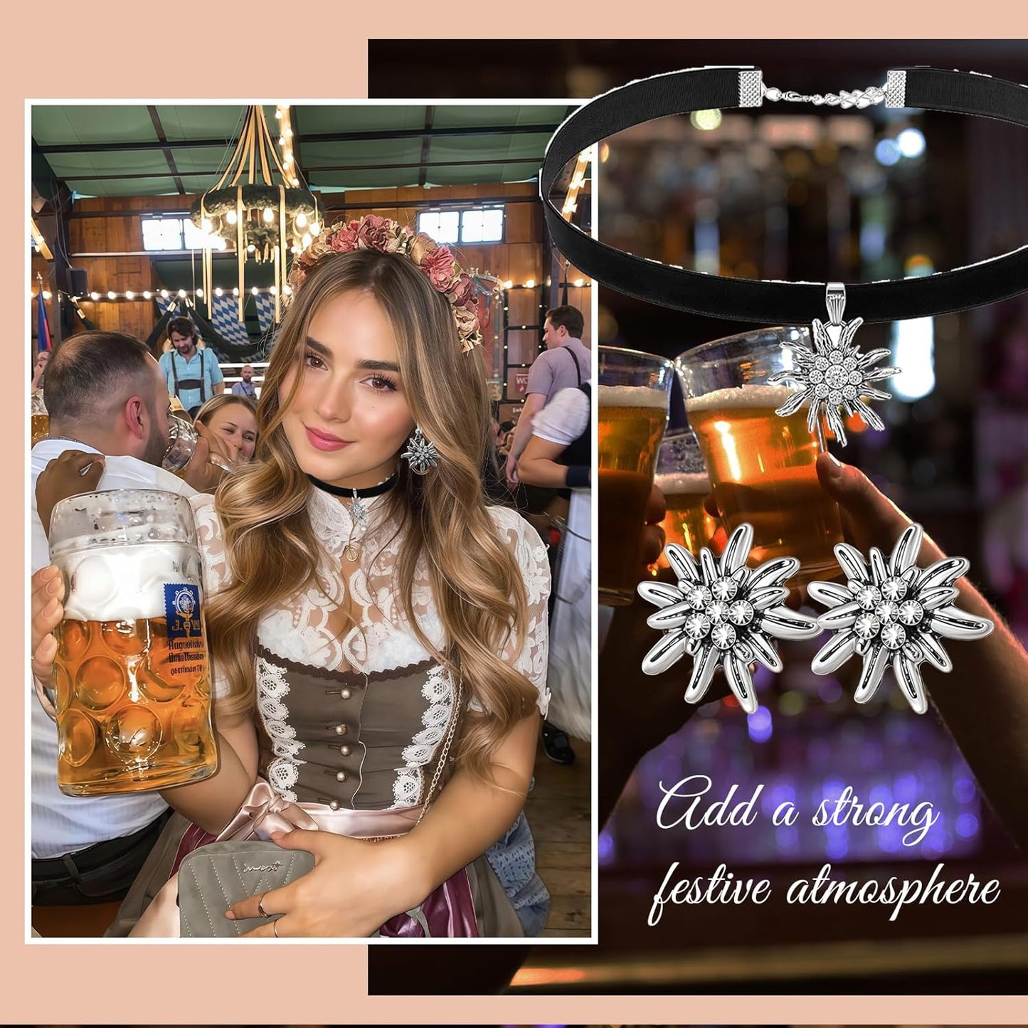 Choker Mit Edelweiß - AlpineGem