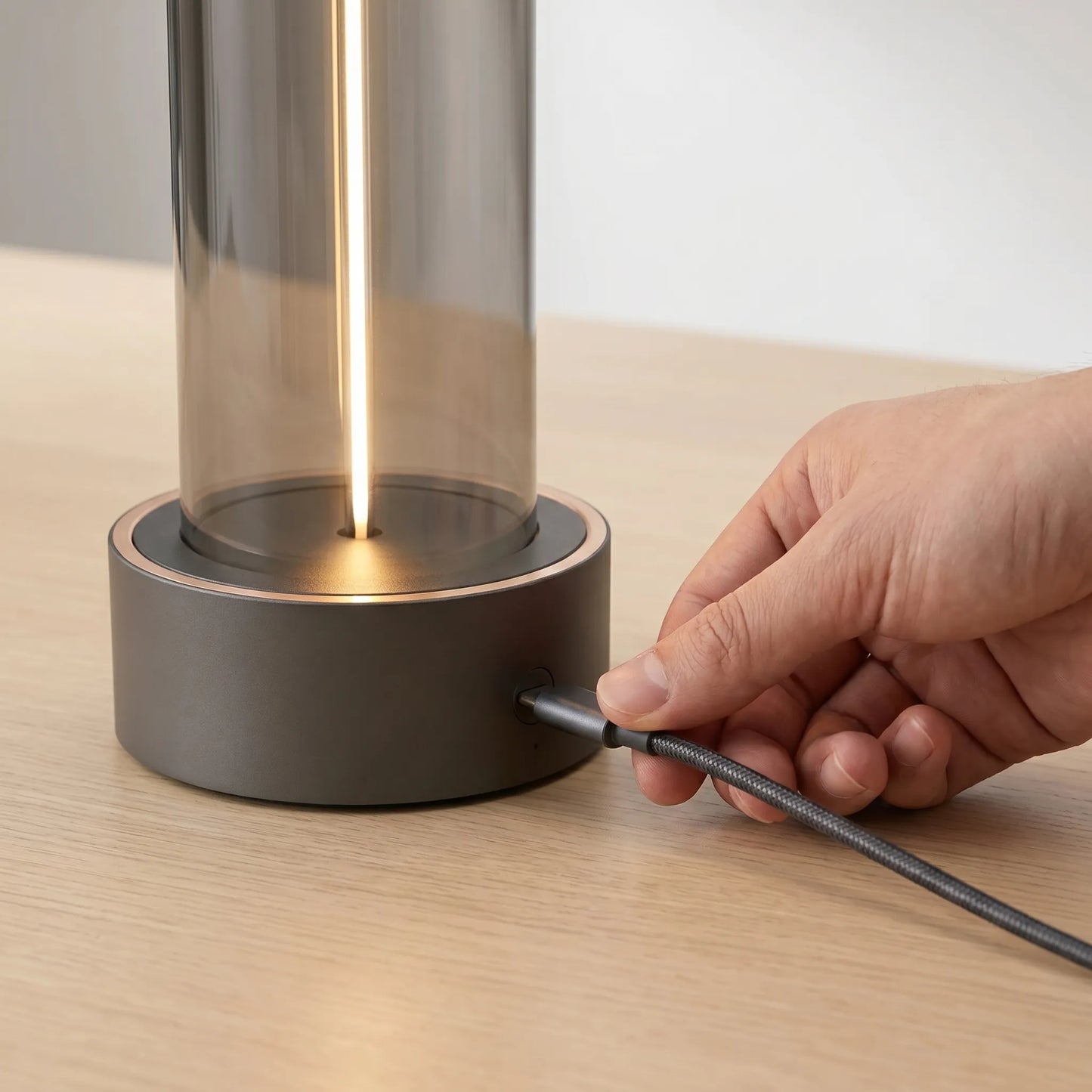 Cylindrical Touch-Dimmable LED Table Lamp - Glowpillar