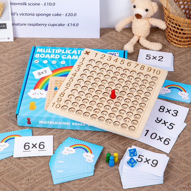 Holz-Multiplikationstafel-Spiel, Lernspielzeug für Kinder, Mathematik, Bildung, bunt, Montessori.