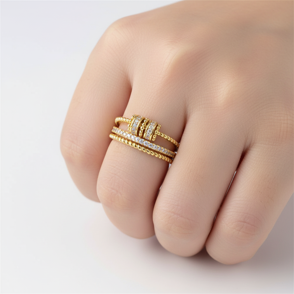 Drehender Zirkonring - FidgetRing