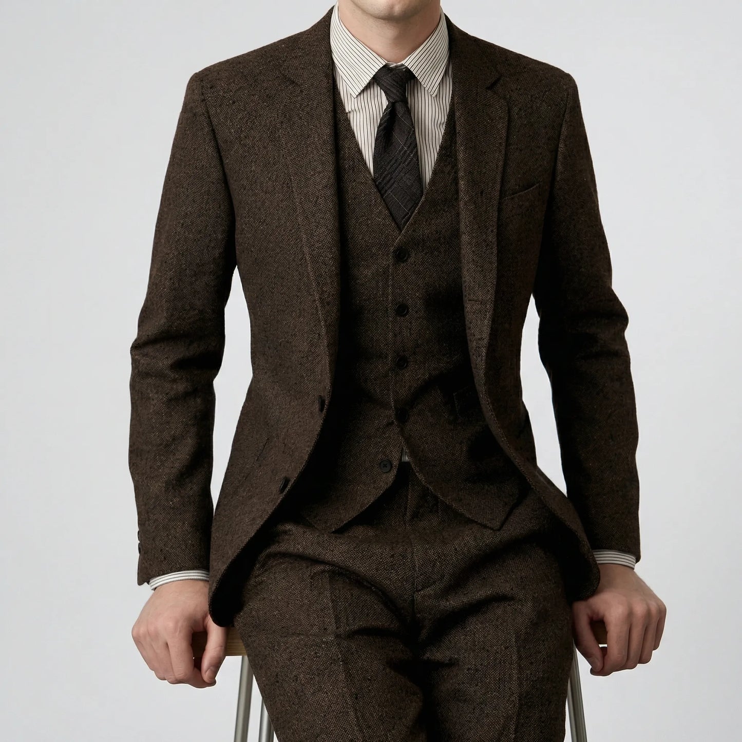 Dreiteiliger Slim-Fit-Anzug - Ansgar