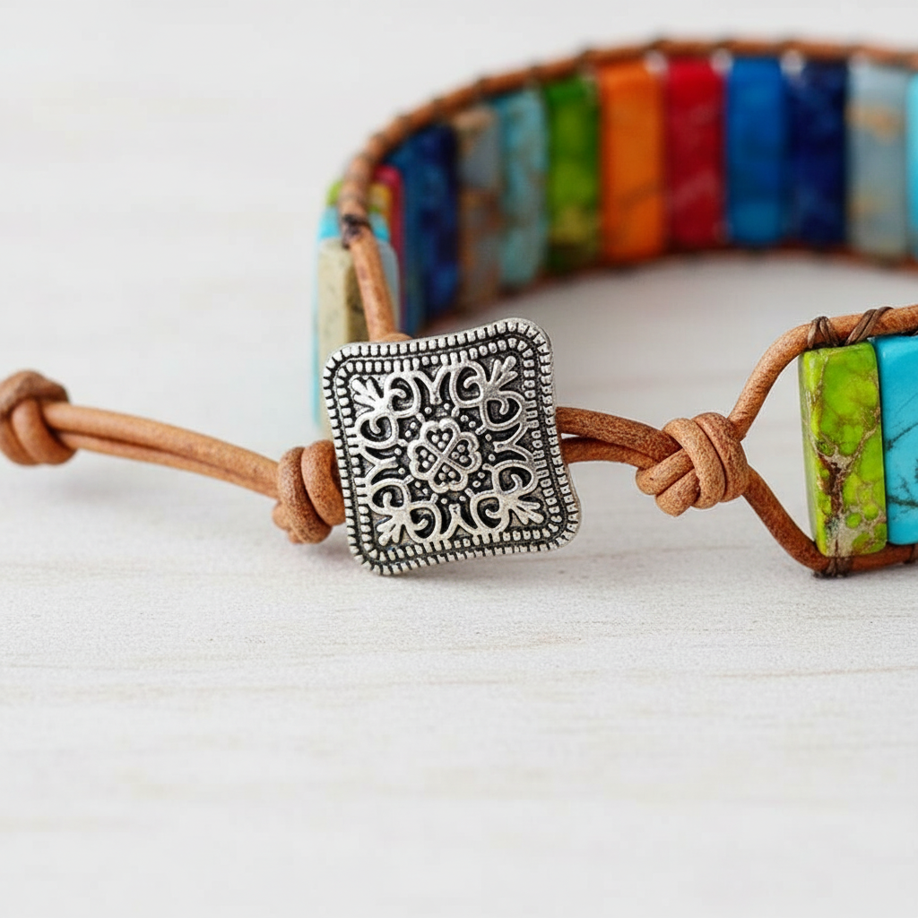 Edelsteinarmband Aus Leder - HarmonyBand