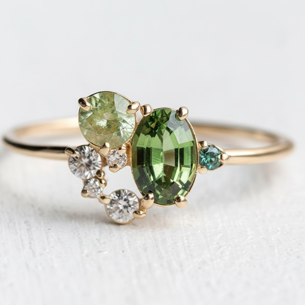 Edelsteinring Mit Zirkon - PeridotRing