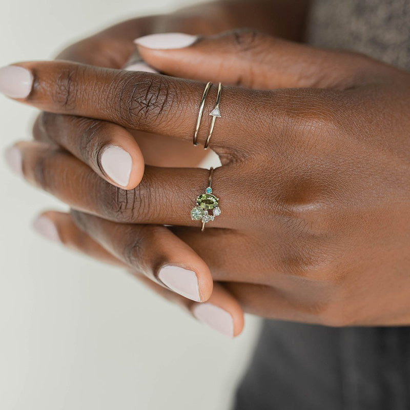 Edelsteinring Mit Zirkon - PeridotRing