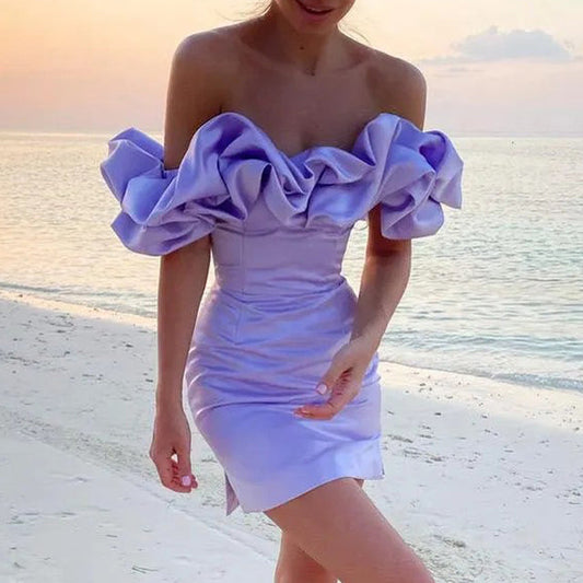 Kleid mit asymmetrischer Schulterpartie – Elin