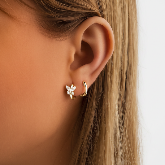 Elegante Creolen Mit Anhänger - ButterflyHoop