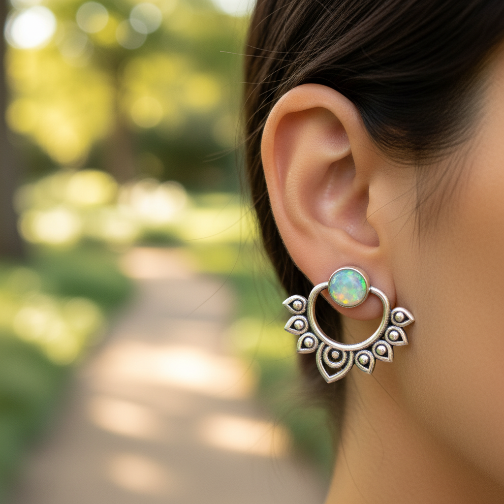 Elegante Ohrringe Aus Silber - OpalLotus