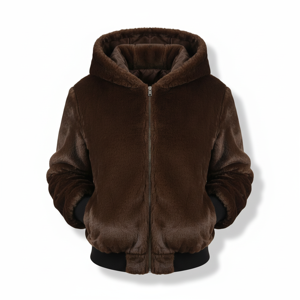 Flauschige Weste Mit Kapuze - Christina