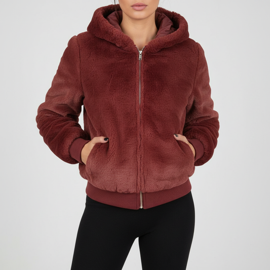 Flauschige Weste Mit Kapuze - Christina