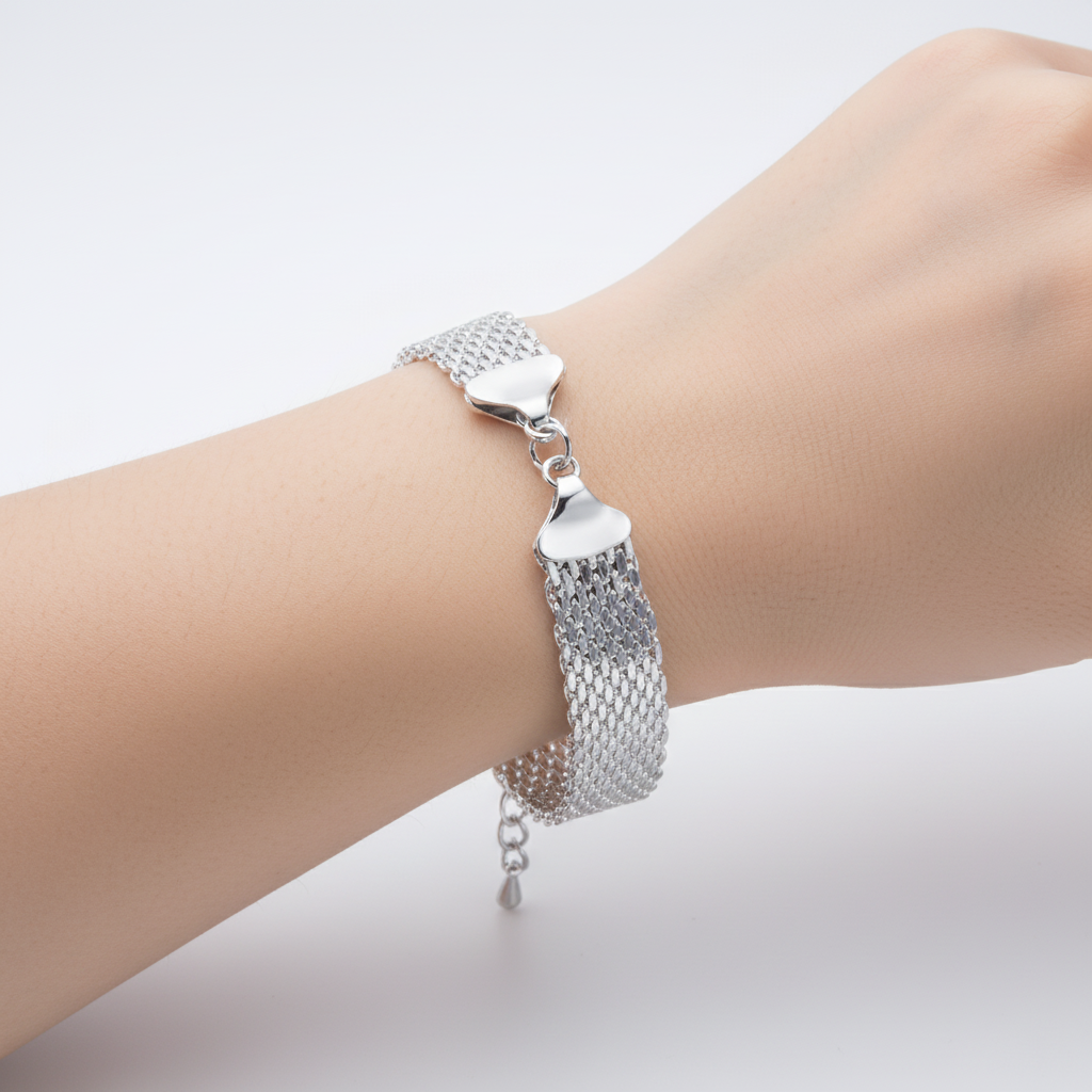 Geflochtenes Silberarmband - CharmedLuster