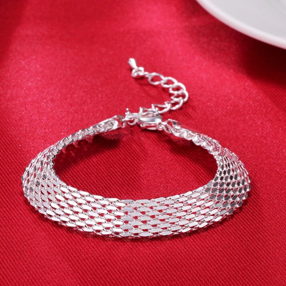 Geflochtenes Silberarmband - CharmedLuster