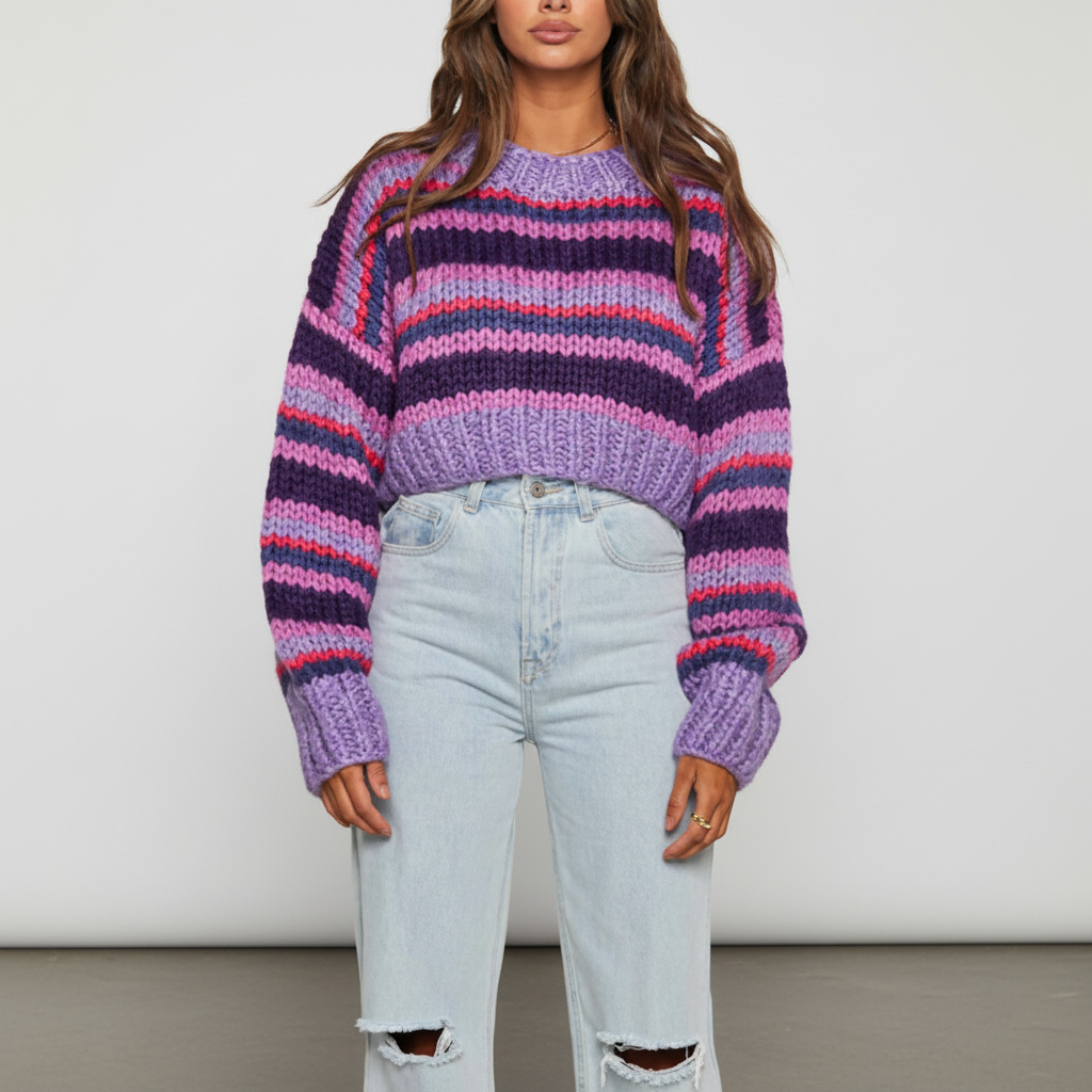 Gestreifter Strickpullover - Hannah