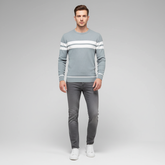 Gestreifter Herren Strickpullover - Pascal