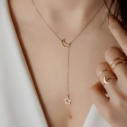 Halskette Mit Mondmotiv - StarChain