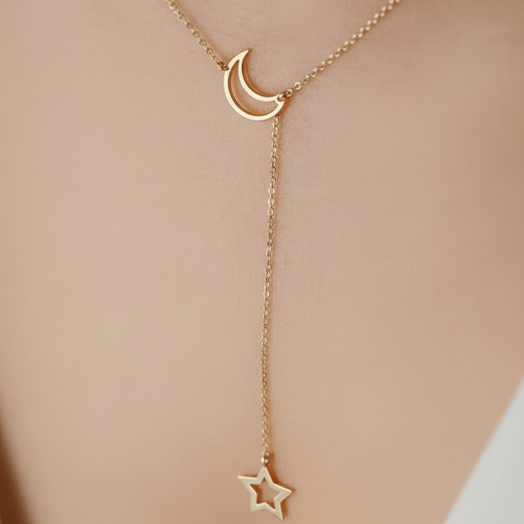 Halskette Mit Mondmotiv - StarChain