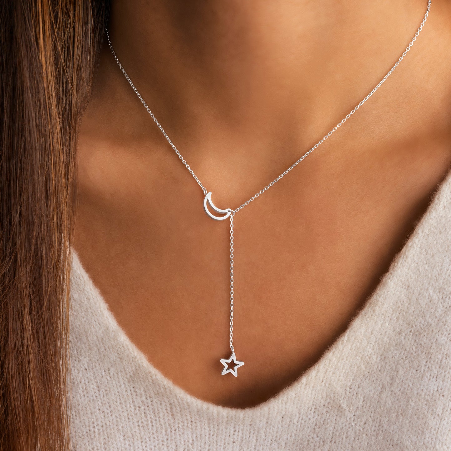Halskette Mit Mondmotiv - StarChain