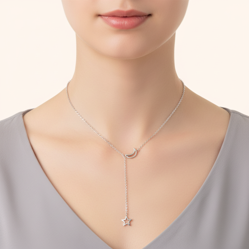 Halskette Mit Mondmotiv - StarChain