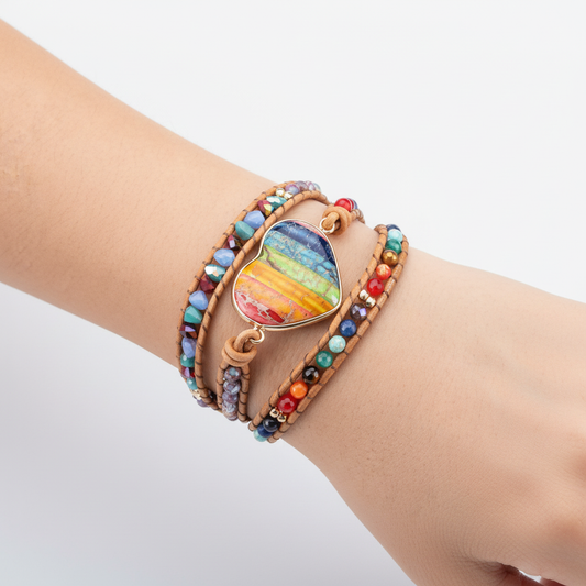 Handgefertigtes Wickelarmband - Heartlove