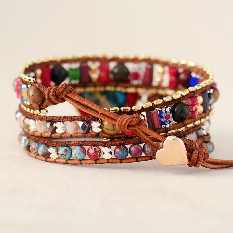 Handgefertigtes Wickelarmband - JasperBracelet
