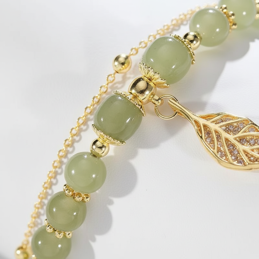 Jade Armband Mit Blattdesign - JadeLeaf
