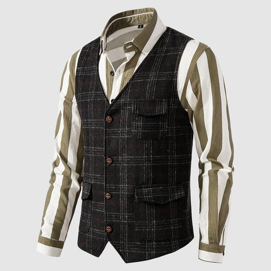 Vintage Herren Weste mit Karomuster – Henri